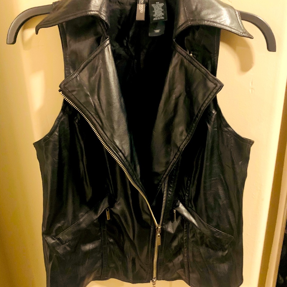 Bisou Bisou faux leather vest